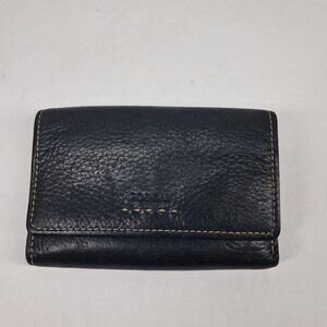 Fossil Black Soft Genuine Leather 3 Trifold Wallet